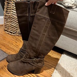 Tall Brown Suede Boots